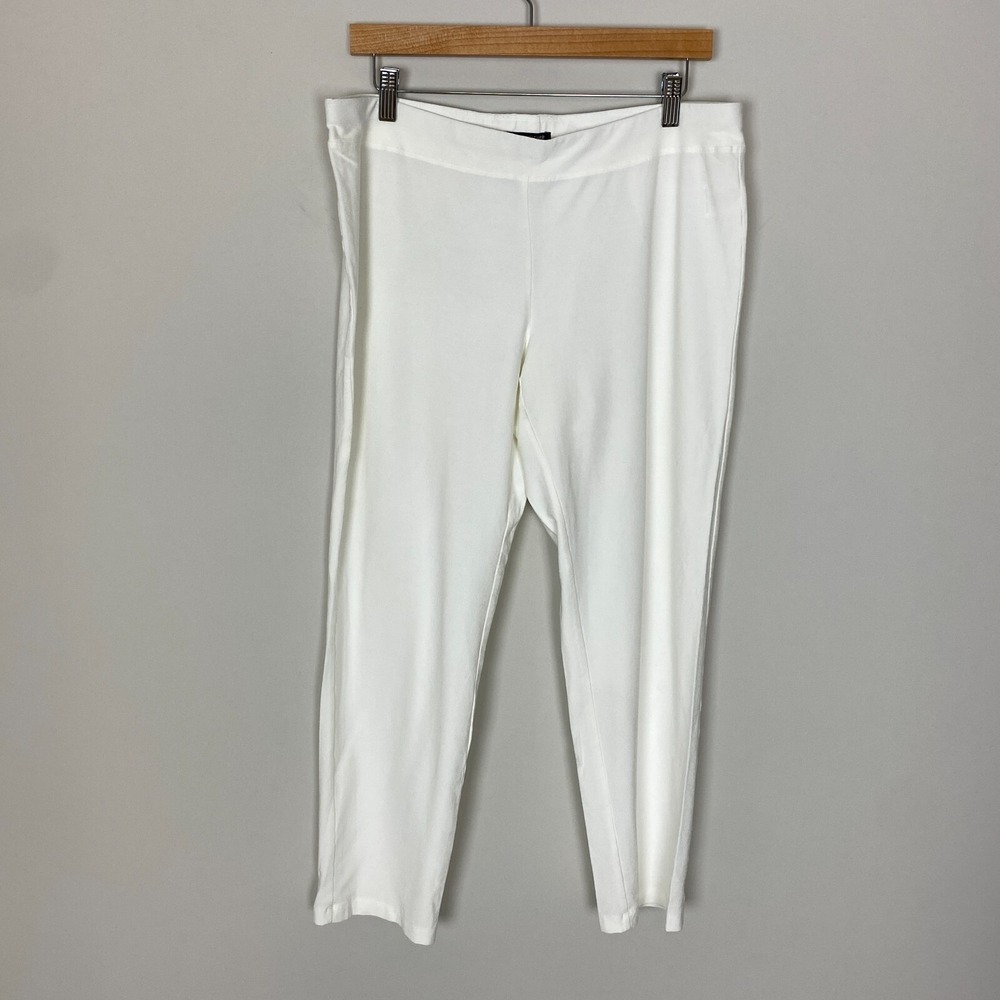 Eileen Fisher White Pull On Pants Womens Large